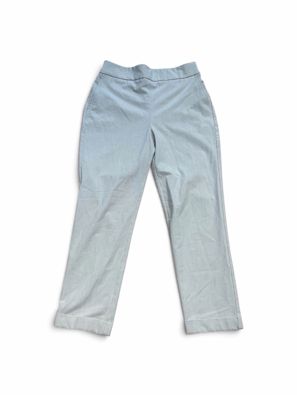 Christian Siriano Gray Cropped Pants with Elastic Waistband